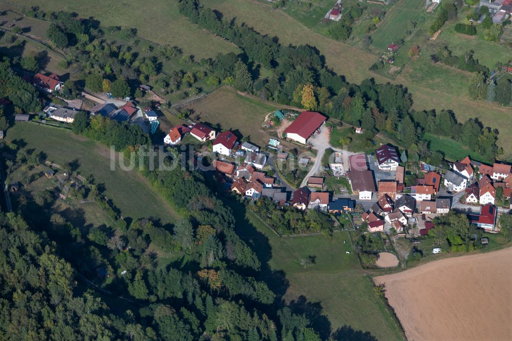 Luftbild Gräfendorf - Dorfkern am Feldrand in Gräfendorf im Bundesland Bayern, Deutschland