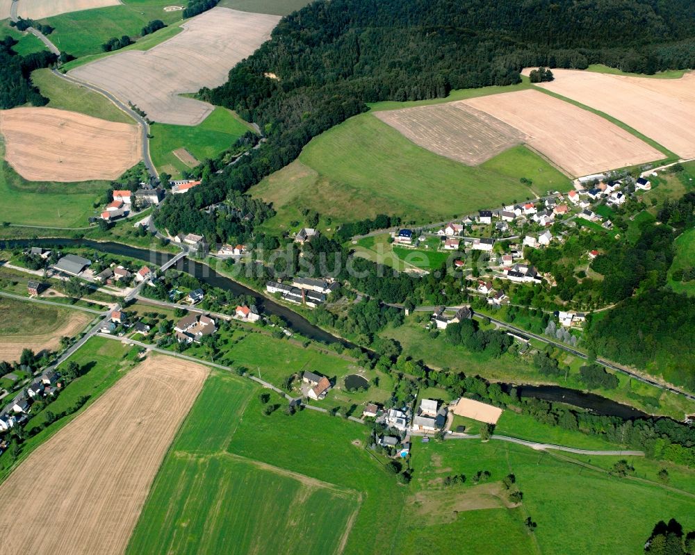 Luftbild Göritzhain - Dorfkern am Feldrand in Göritzhain im Bundesland Sachsen, Deutschland