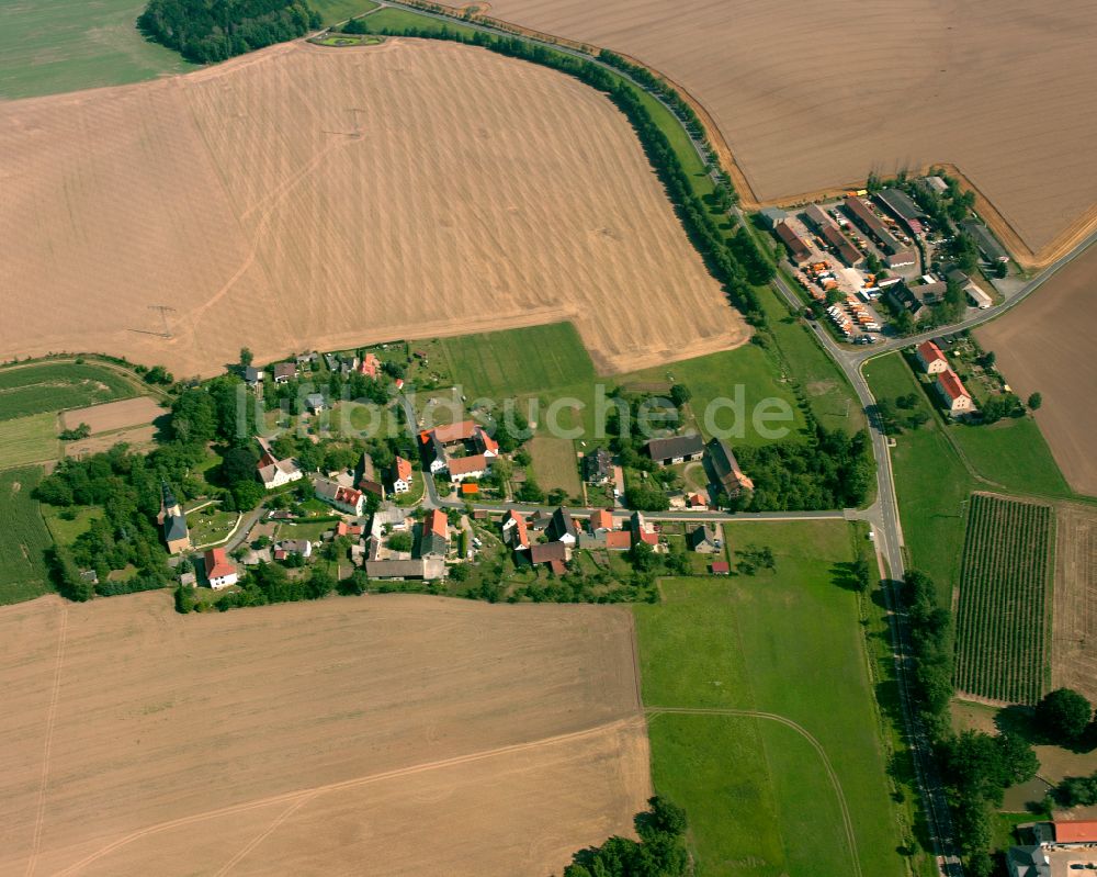 Luftaufnahme Groitschen - Dorfkern am Feldrand in Groitschen im Bundesland Thüringen, Deutschland