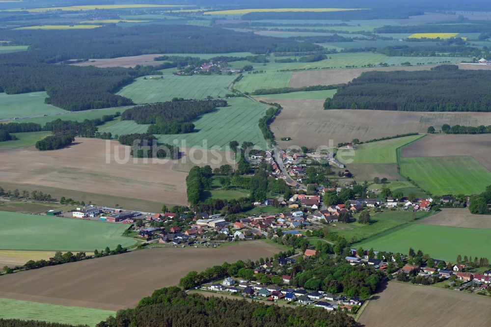 Groß Godems von oben - Dorfkern am Feldrand in Groß Godems im Bundesland Mecklenburg-Vorpommern, Deutschland