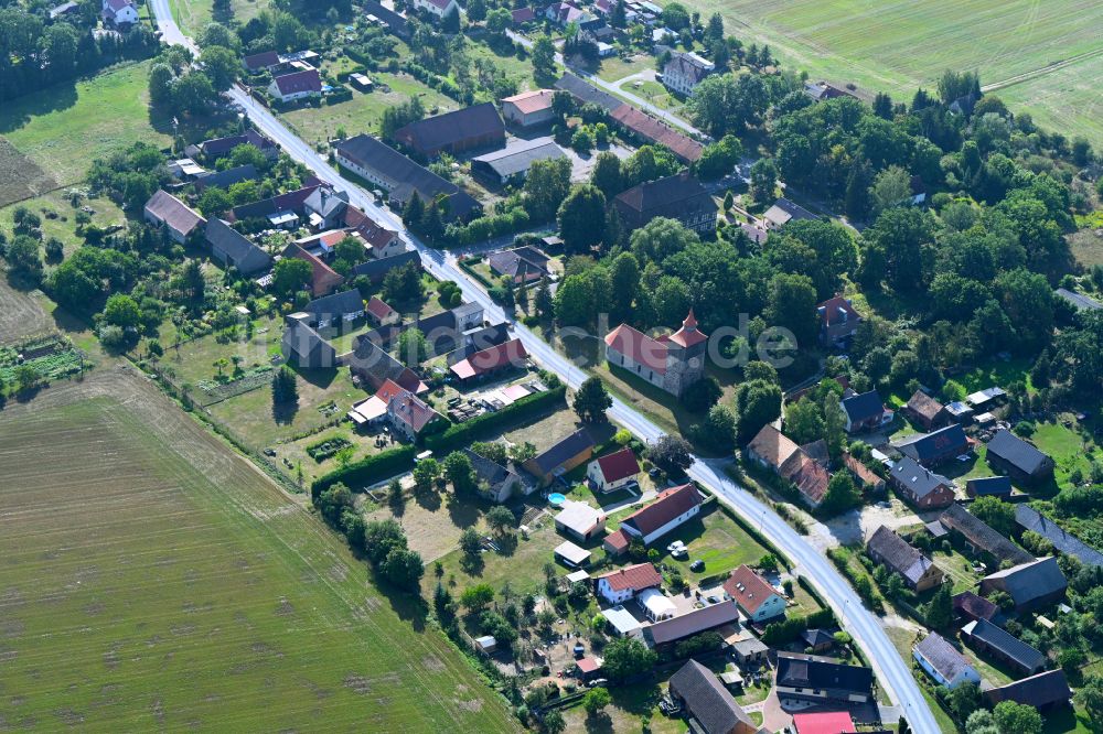 Luftbild Groß Jehser - Dorfkern am Feldrand in Groß Jehser im Bundesland Brandenburg, Deutschland