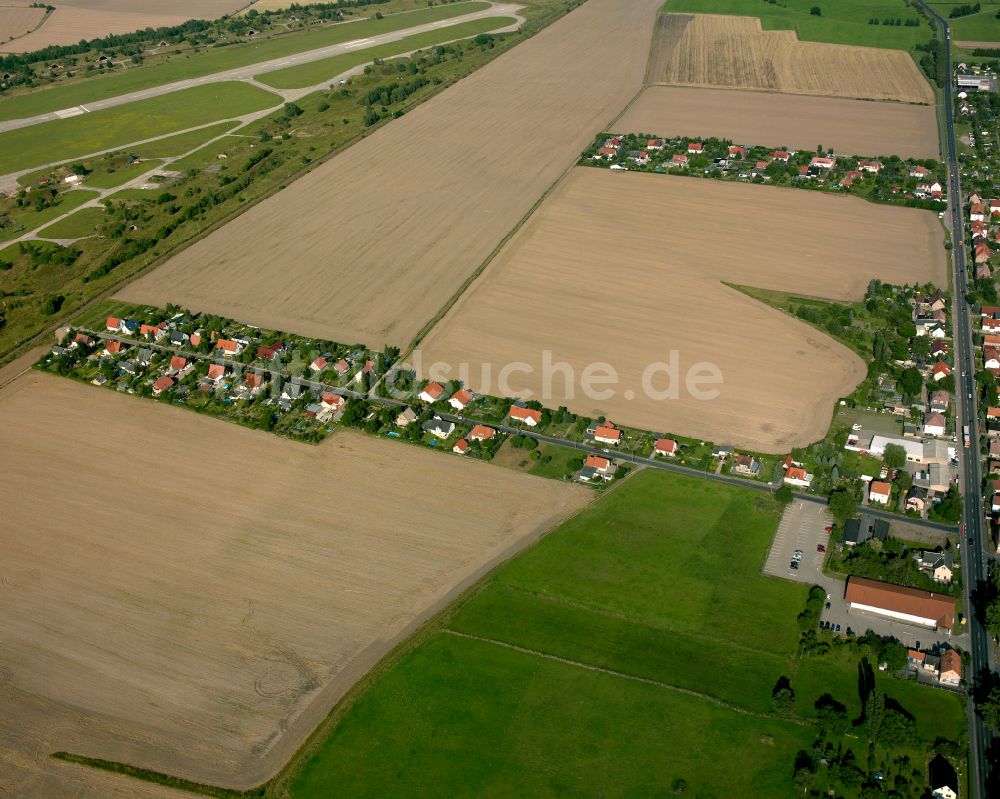 Großenhain von oben - Dorfkern am Feldrand in Großenhain im Bundesland Sachsen, Deutschland