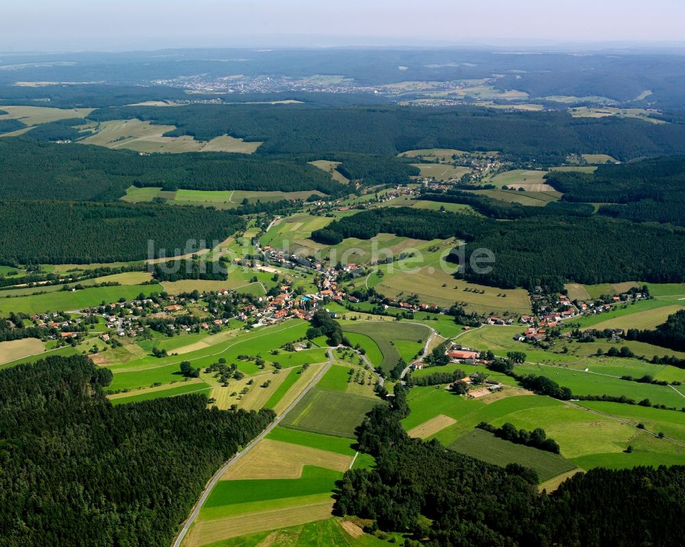 Luftbild Güttersbach - Dorfkern am Feldrand in Güttersbach im Bundesland Hessen, Deutschland