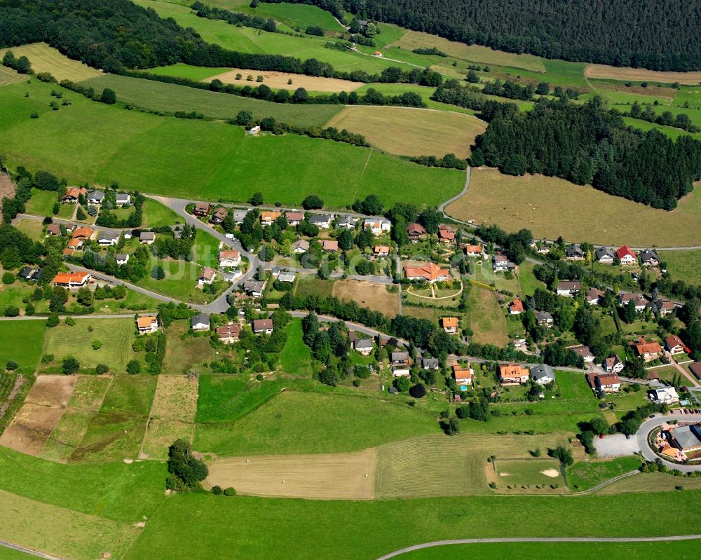 Luftbild Güttersbach - Dorfkern am Feldrand in Güttersbach im Bundesland Hessen, Deutschland