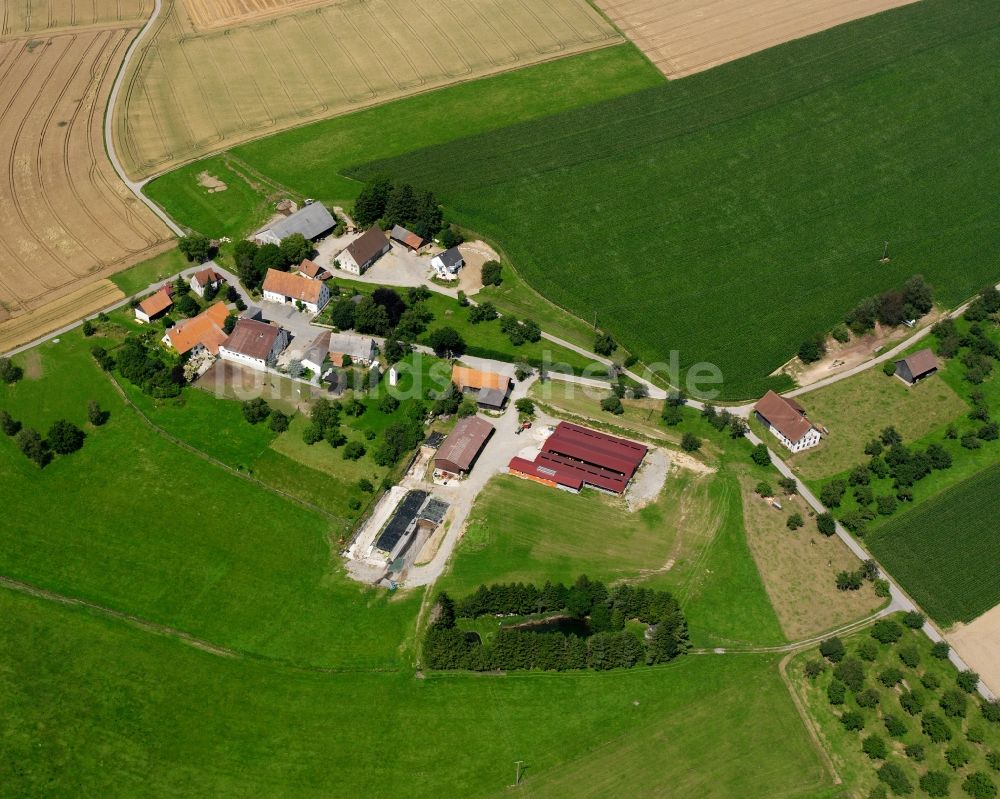 Gunzenhausen von oben - Dorfkern am Feldrand in Gunzenhausen im Bundesland Baden-Württemberg, Deutschland