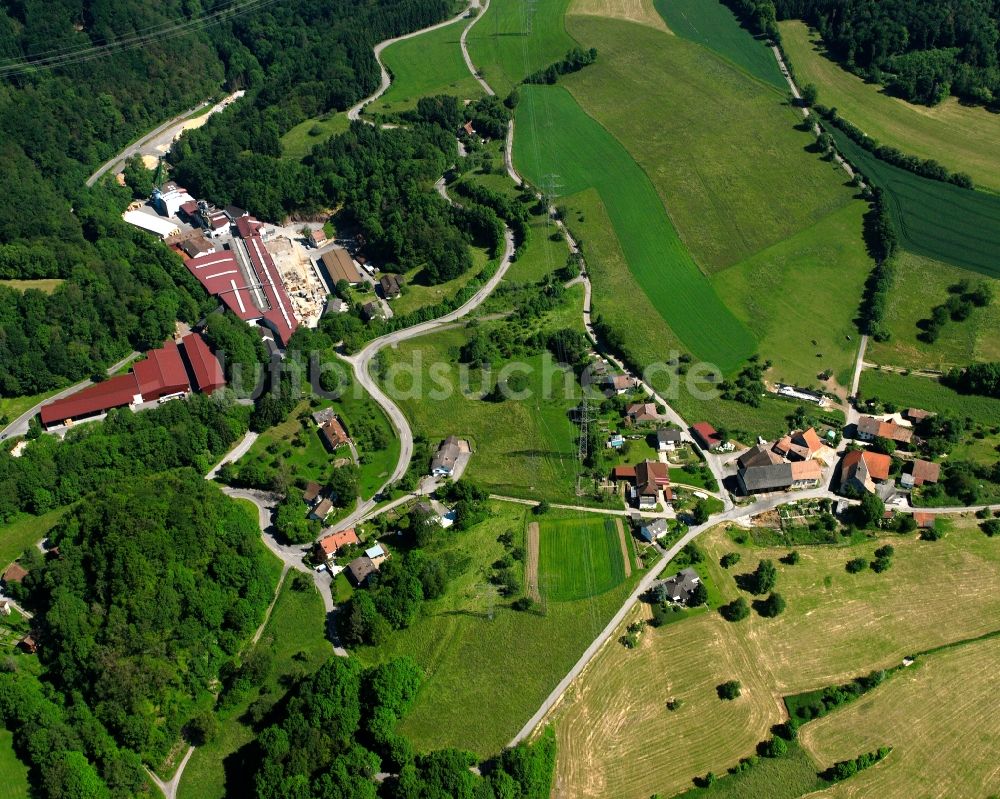 Luftbild Gutenburg - Dorfkern am Feldrand in Gutenburg im Bundesland Baden-Württemberg, Deutschland