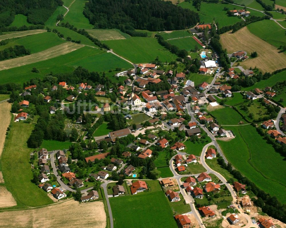 Luftaufnahme Haibach - Dorfkern am Feldrand in Haibach im Bundesland Bayern, Deutschland