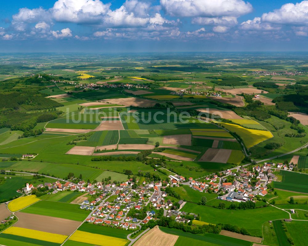 Luftbild Hailtingen - Dorfkern am Feldrand in Hailtingen im Bundesland Baden-Württemberg, Deutschland