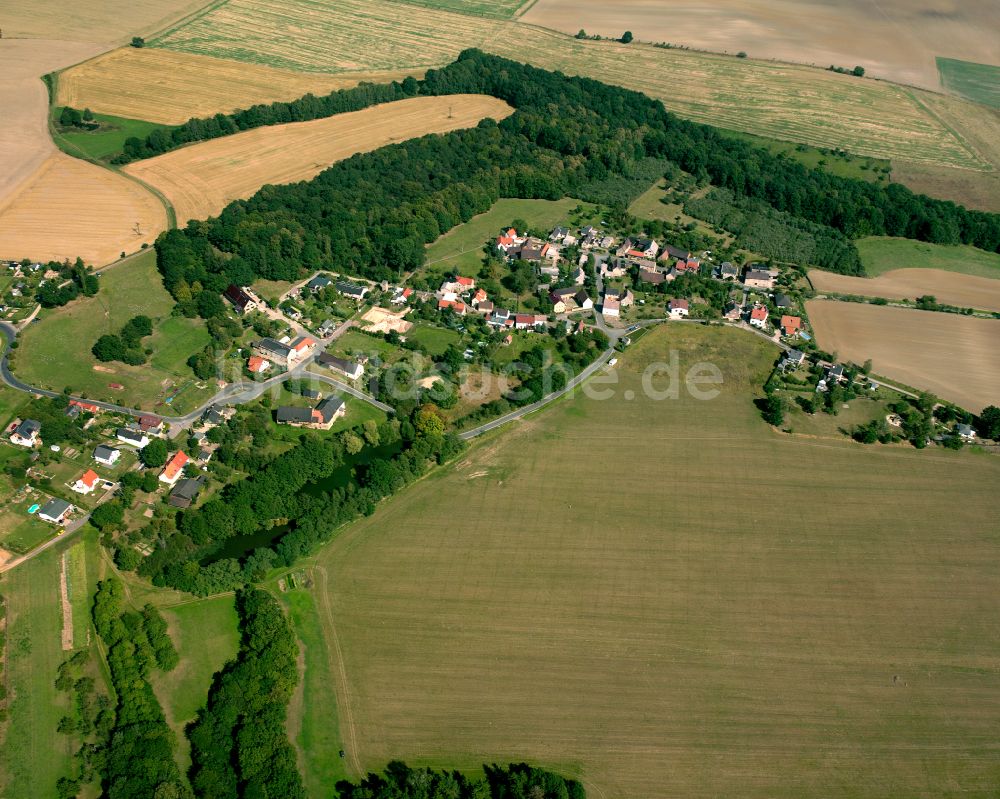 Luftbild Hain - Dorfkern am Feldrand in Hain im Bundesland Thüringen, Deutschland