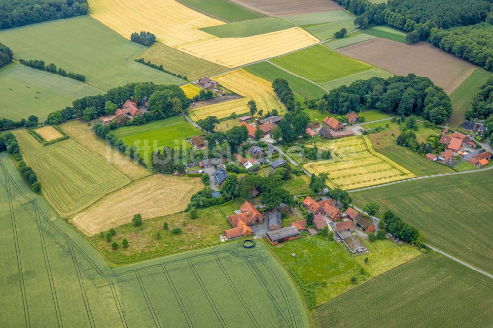 Haltern am See aus der Vogelperspektive: Dorfkern am Feldrand in Haltern am See im Bundesland Nordrhein-Westfalen, Deutschland