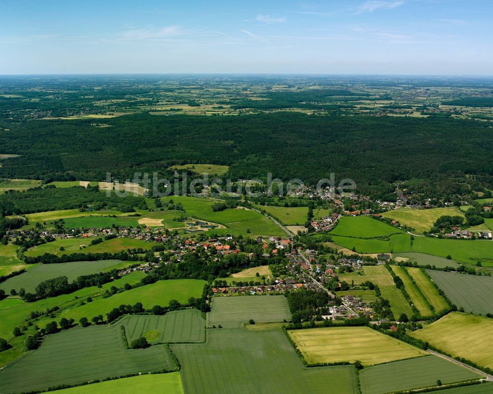 Hamfelde von oben - Dorfkern am Feldrand in Hamfelde im Bundesland Schleswig-Holstein, Deutschland