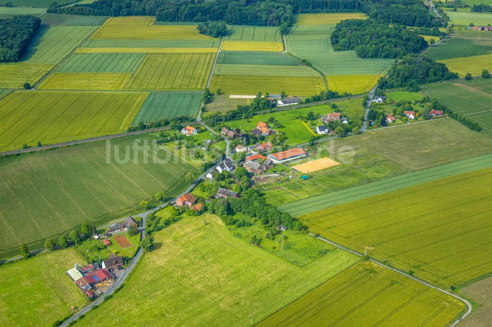 Luftbild Hamm - Dorfkern am Feldrand in Hamm im Bundesland Nordrhein-Westfalen, Deutschland