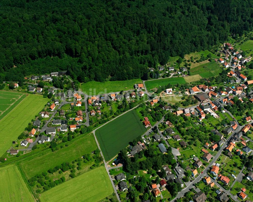 Luftbild Hann. Münden - Dorfkern am Feldrand in Hann. Münden im Bundesland Niedersachsen, Deutschland