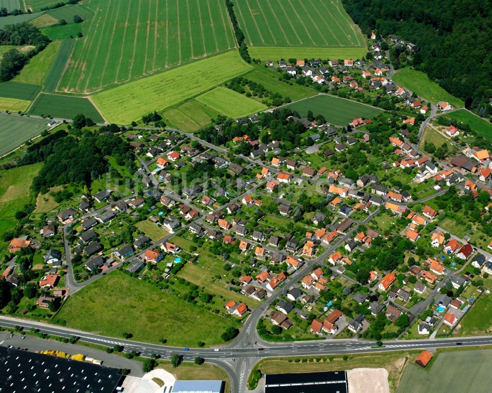 Luftaufnahme Hann. Münden - Dorfkern am Feldrand in Hann. Münden im Bundesland Niedersachsen, Deutschland