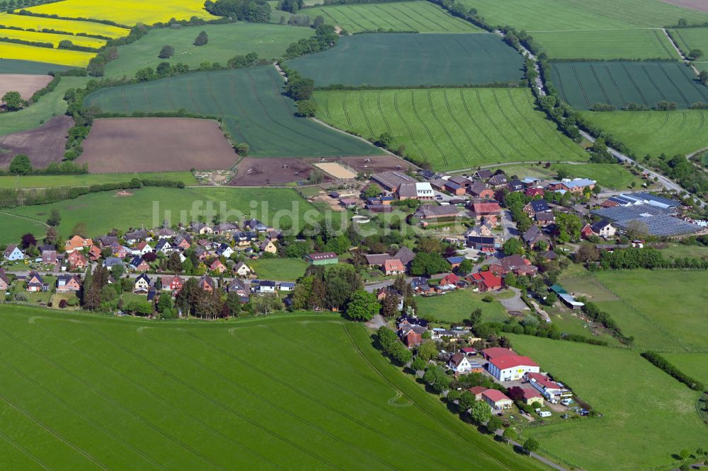 Luftaufnahme Harmsdorf - Dorfkern am Feldrand in Harmsdorf im Bundesland Schleswig-Holstein, Deutschland