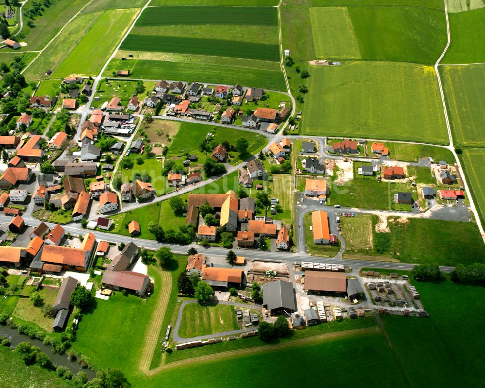 Luftbild Hartershausen - Dorfkern am Feldrand in Hartershausen im Bundesland Hessen, Deutschland