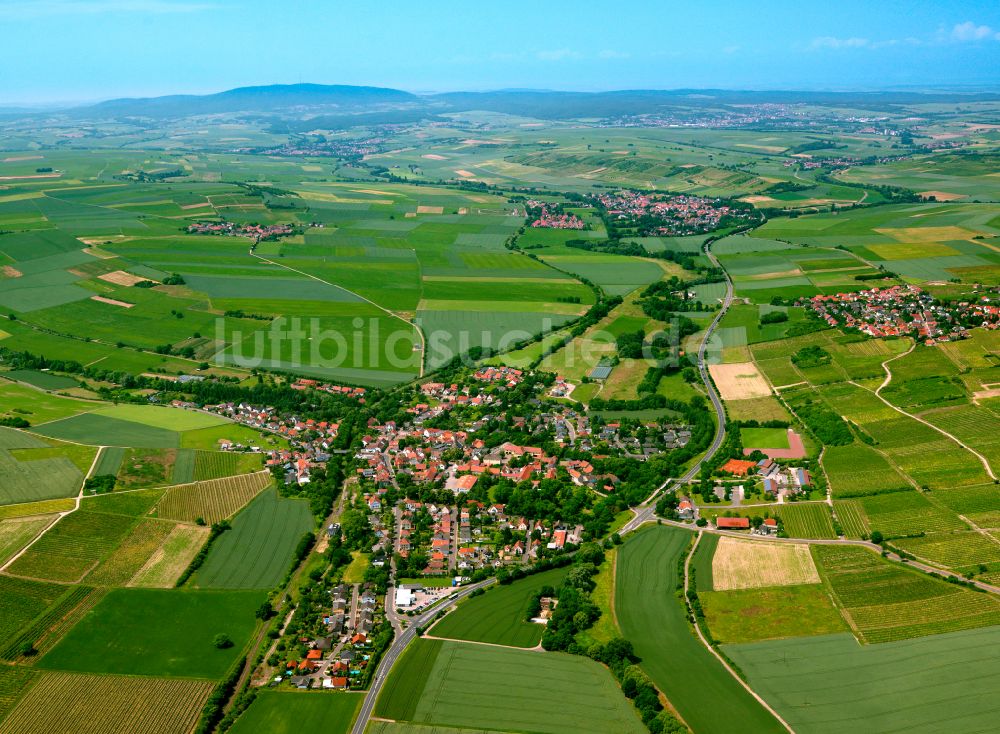 Harxheim von oben - Dorfkern am Feldrand in Harxheim im Bundesland Rheinland-Pfalz, Deutschland