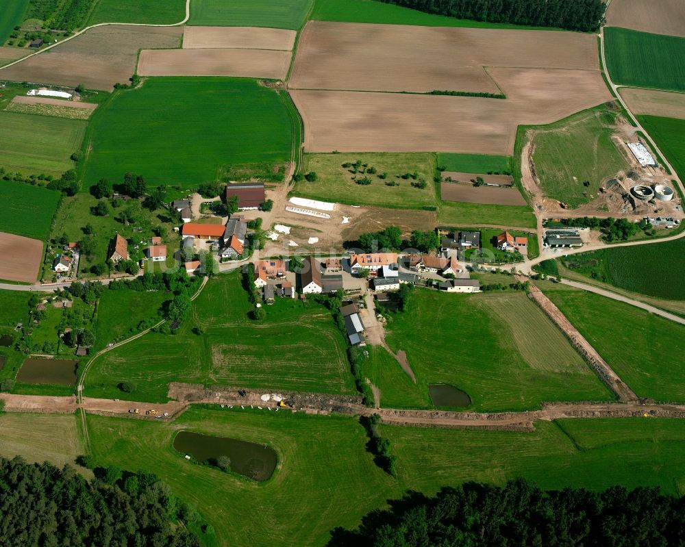 Luftbild Heilsbronn - Dorfkern am Feldrand in Heilsbronn im Bundesland Bayern, Deutschland