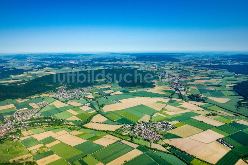 Hemmendorf von oben - Dorfkern am Feldrand in Hemmendorf im Bundesland Niedersachsen, Deutschland