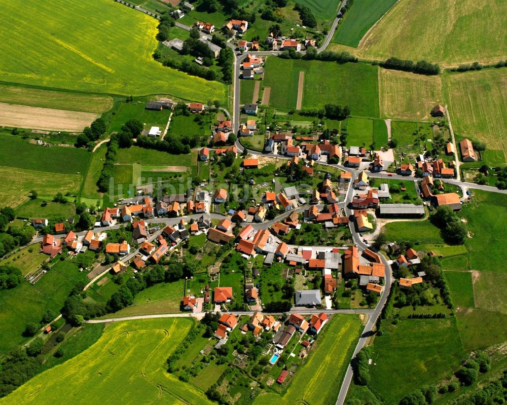 Heringen (Werra) von oben - Dorfkern am Feldrand in Heringen (Werra) im Bundesland Thüringen, Deutschland