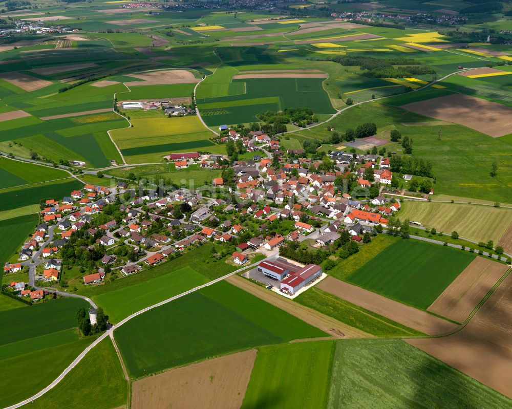 Luftaufnahme Heudorf - Dorfkern am Feldrand in Heudorf im Bundesland Baden-Württemberg, Deutschland