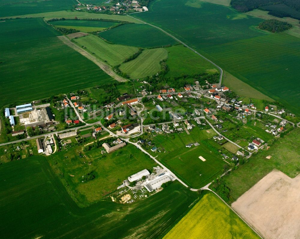 Hobeck von oben - Dorfkern am Feldrand in Hobeck im Bundesland Sachsen-Anhalt, Deutschland