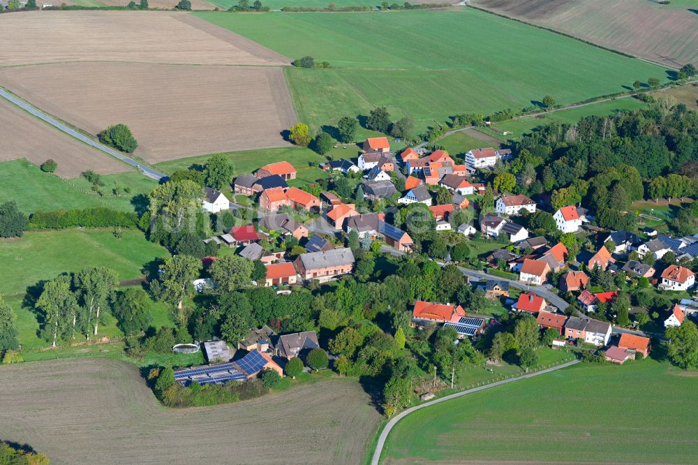 Luftbild Hohehaus - Dorfkern am Feldrand in Hohehaus im Bundesland Nordrhein-Westfalen, Deutschland