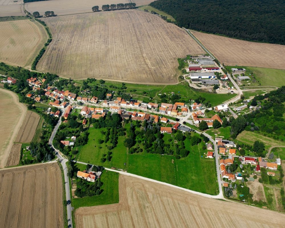 Hohenbergen von oben - Dorfkern am Feldrand in Hohenbergen im Bundesland Thüringen, Deutschland