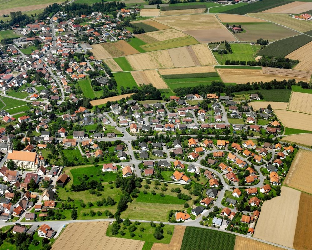 Hohentengen aus der Vogelperspektive: Dorfkern am Feldrand in Hohentengen im Bundesland Baden-Württemberg, Deutschland