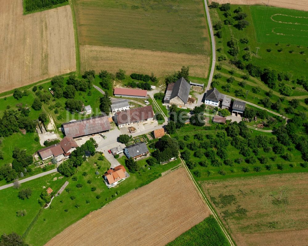 Hohentengen aus der Vogelperspektive: Dorfkern am Feldrand in Hohentengen im Bundesland Baden-Württemberg, Deutschland