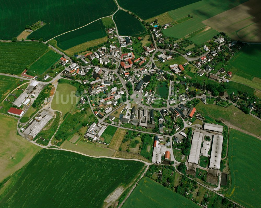 Luftbild Hohndorf - Dorfkern am Feldrand in Hohndorf im Bundesland Thüringen, Deutschland