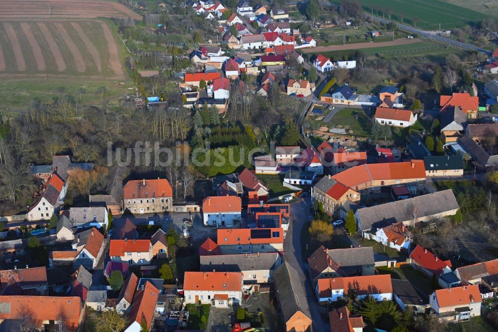 Luftbild Hornburg - Dorfkern am Feldrand in Hornburg im Bundesland Sachsen-Anhalt, Deutschland