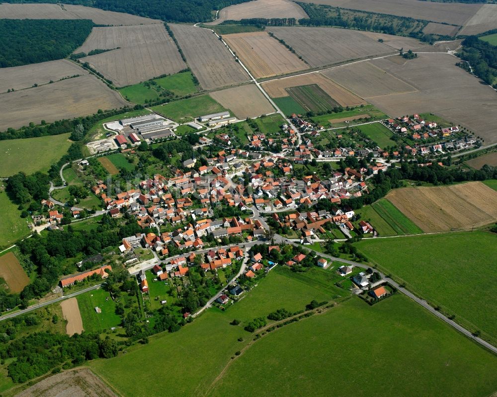 Luftbild Horsmar - Dorfkern am Feldrand in Horsmar im Bundesland Thüringen, Deutschland