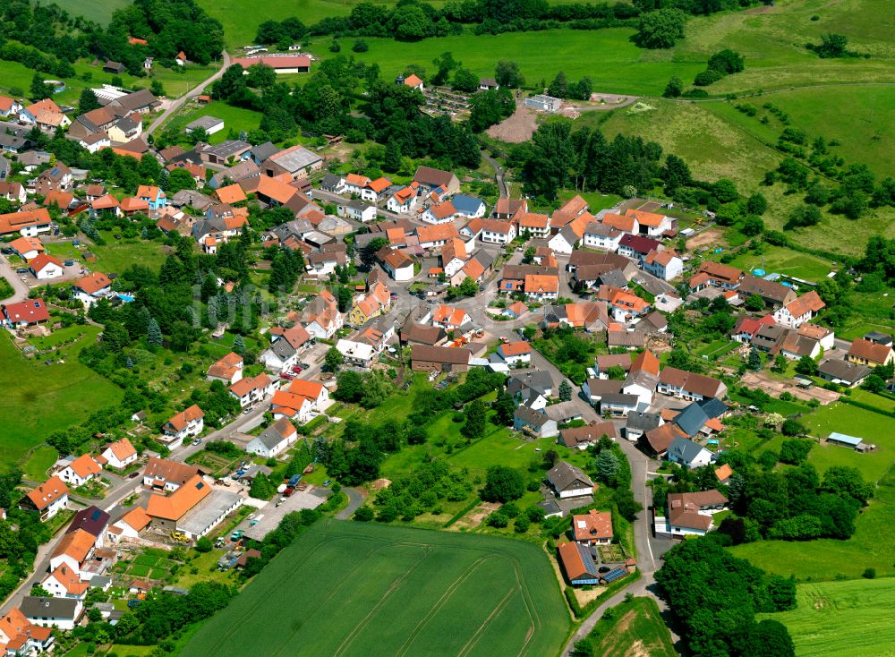 Höringen von oben - Dorfkern am Feldrand in Höringen im Bundesland Rheinland-Pfalz, Deutschland