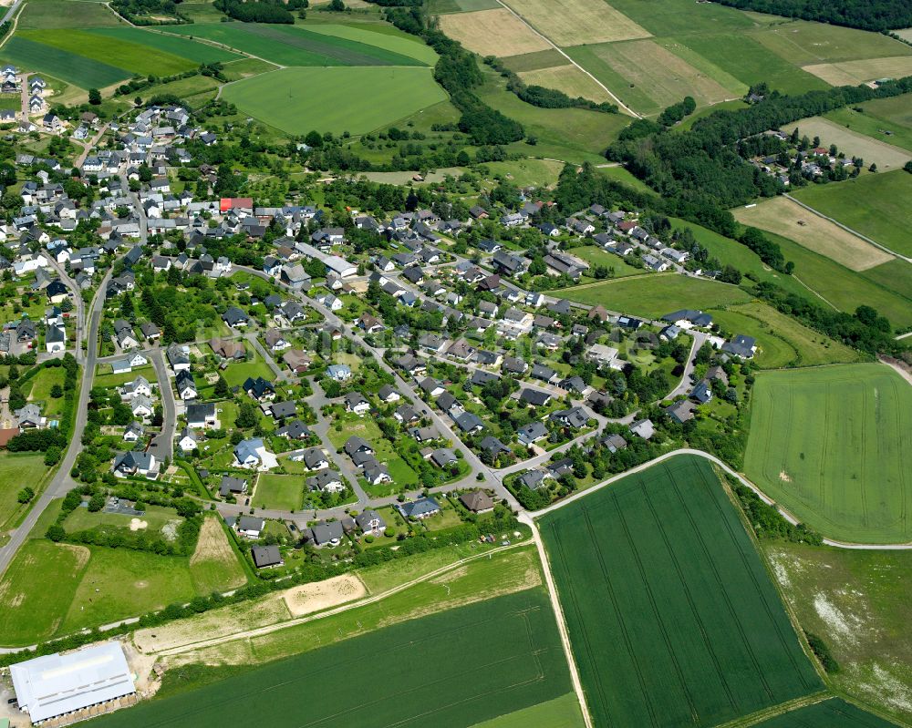 Luftaufnahme Industriepark - Dorfkern am Feldrand in Industriepark im Bundesland Rheinland-Pfalz, Deutschland