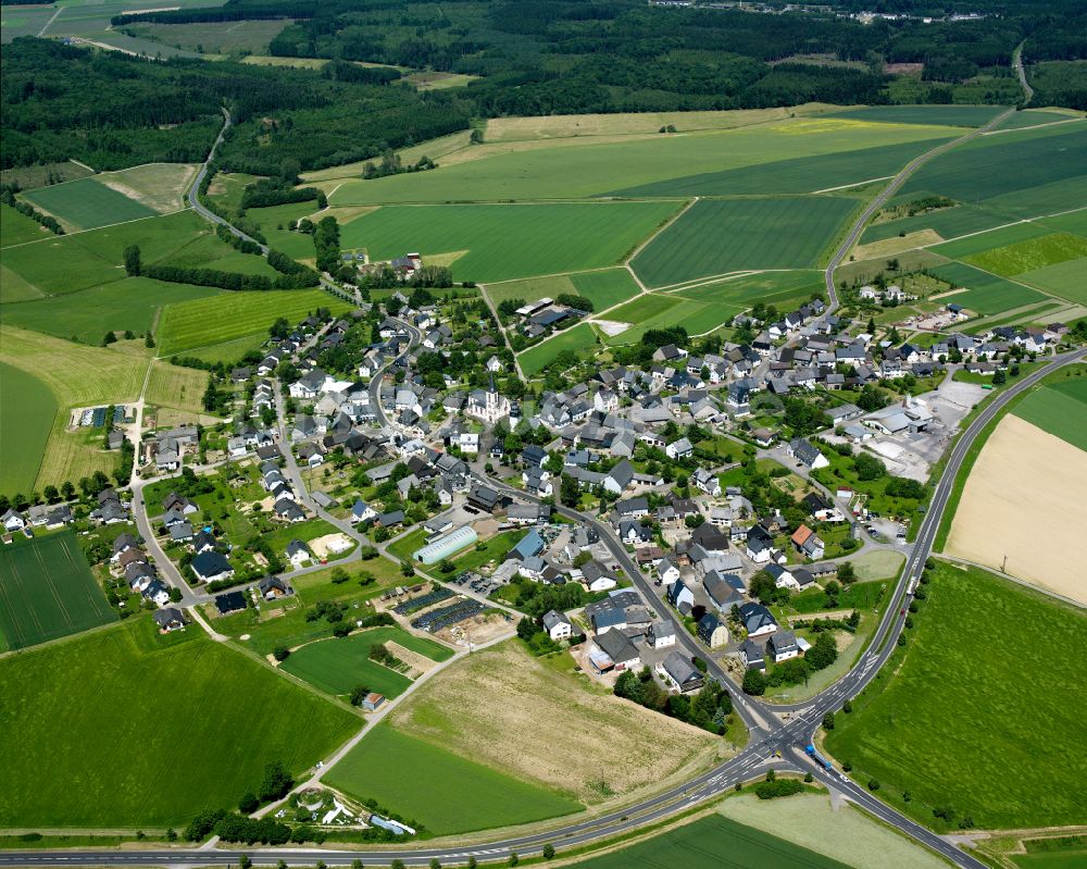 Luftaufnahme Kappel - Dorfkern am Feldrand in Kappel im Bundesland Rheinland-Pfalz, Deutschland