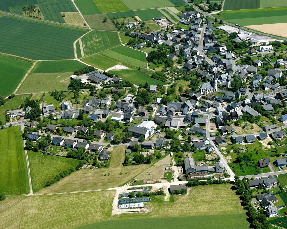 Kappel von oben - Dorfkern am Feldrand in Kappel im Bundesland Rheinland-Pfalz, Deutschland