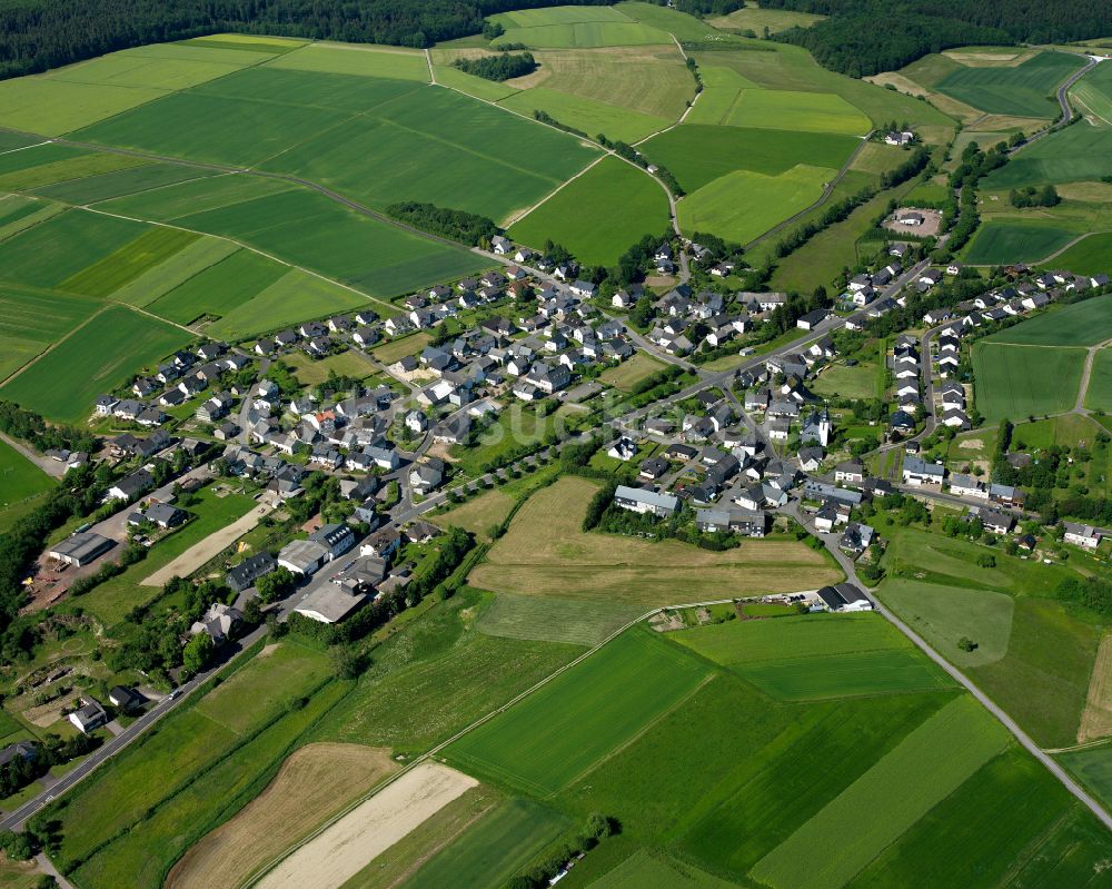 Luftbild Kisselbach - Dorfkern am Feldrand in Kisselbach im Bundesland Rheinland-Pfalz, Deutschland