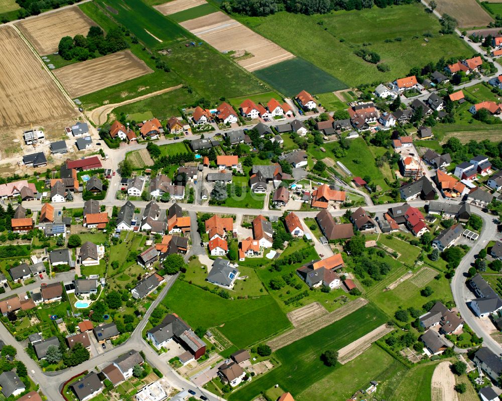 Kittersburg von oben - Dorfkern am Feldrand in Kittersburg im Bundesland Baden-Württemberg, Deutschland