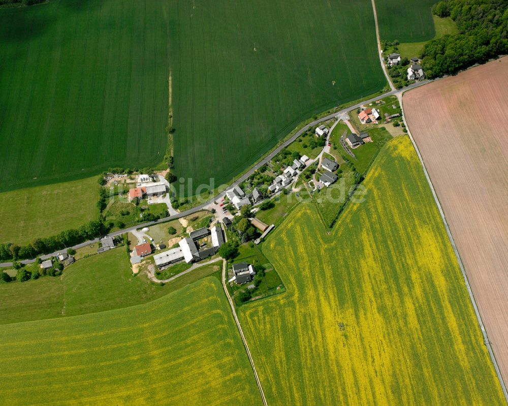 Luftaufnahme Kleinreinsdorf - Dorfkern am Feldrand in Kleinreinsdorf im Bundesland Thüringen, Deutschland