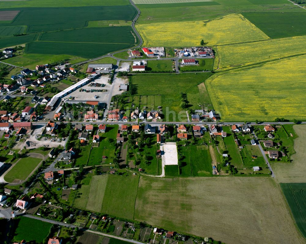 Küllstedt von oben - Dorfkern am Feldrand in Küllstedt im Bundesland Thüringen, Deutschland