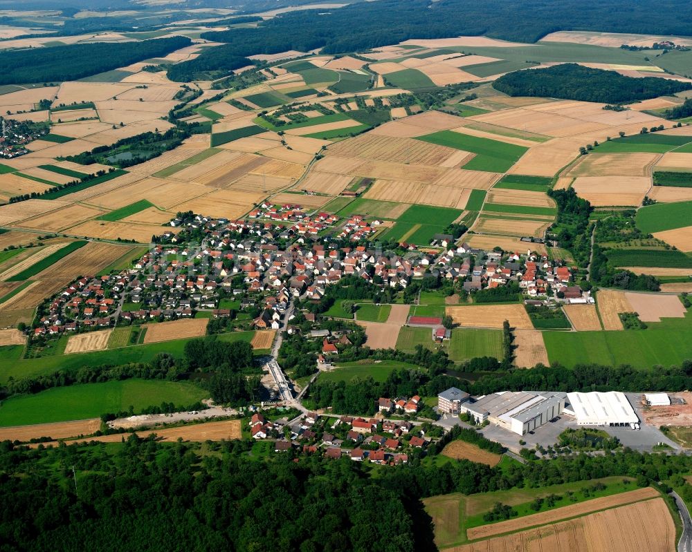 Luftaufnahme Kochertürn - Dorfkern am Feldrand in Kochertürn im Bundesland Baden-Württemberg, Deutschland