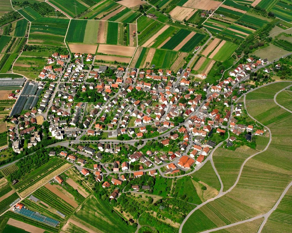 Luftbild Korb - Dorfkern am Feldrand in Korb im Bundesland Baden-Württemberg, Deutschland