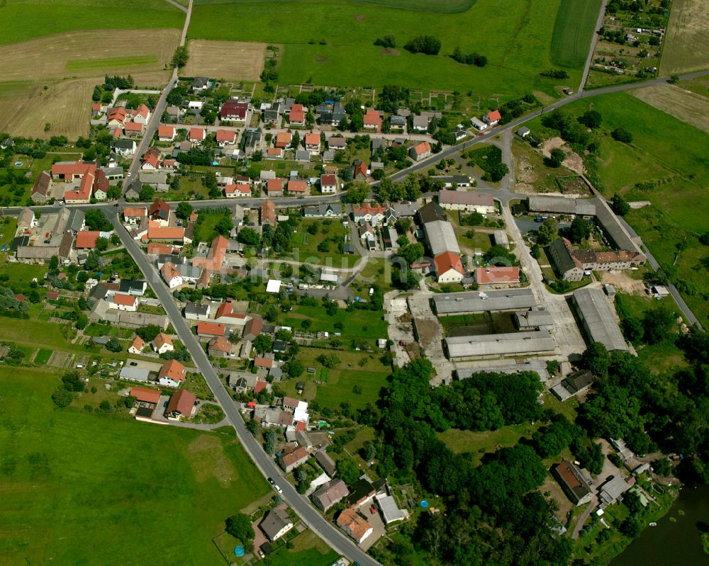 Luftbild Koselitz - Dorfkern am Feldrand in Koselitz im Bundesland Sachsen, Deutschland