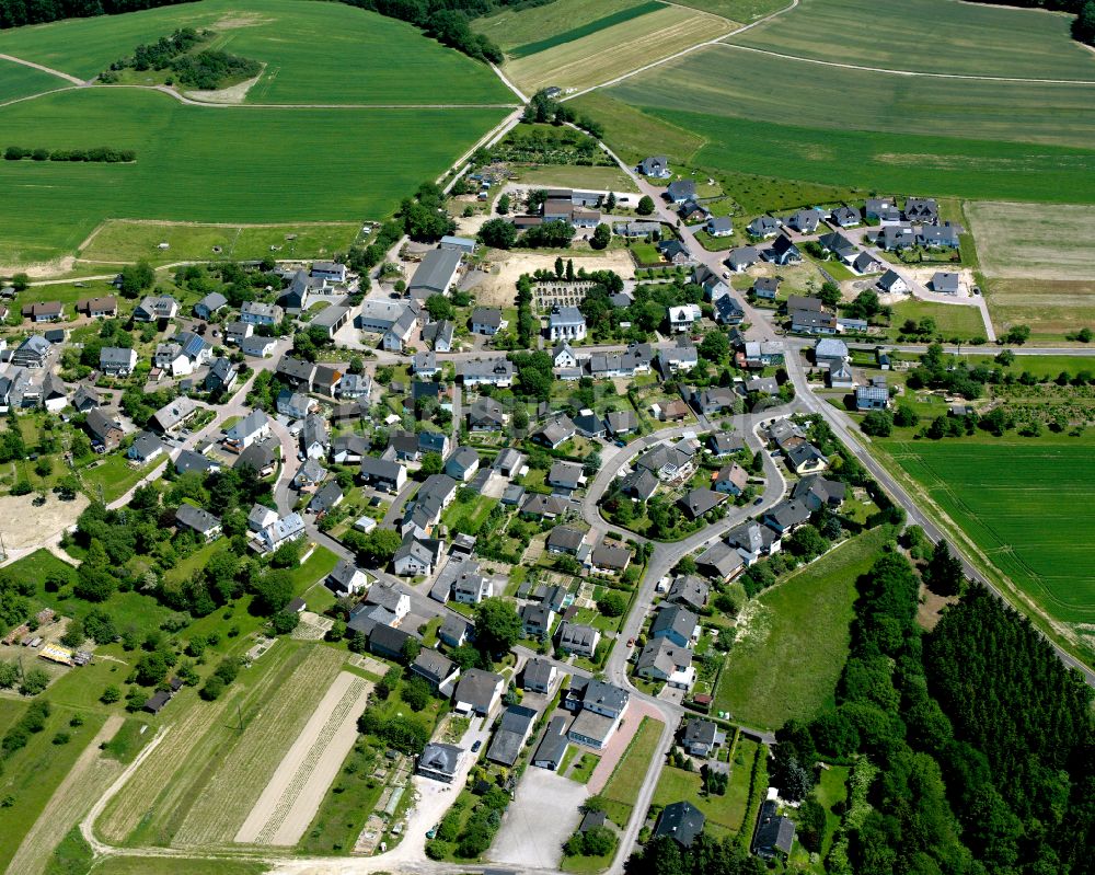 Luftbild Kratzenburg - Dorfkern am Feldrand in Kratzenburg im Bundesland Rheinland-Pfalz, Deutschland