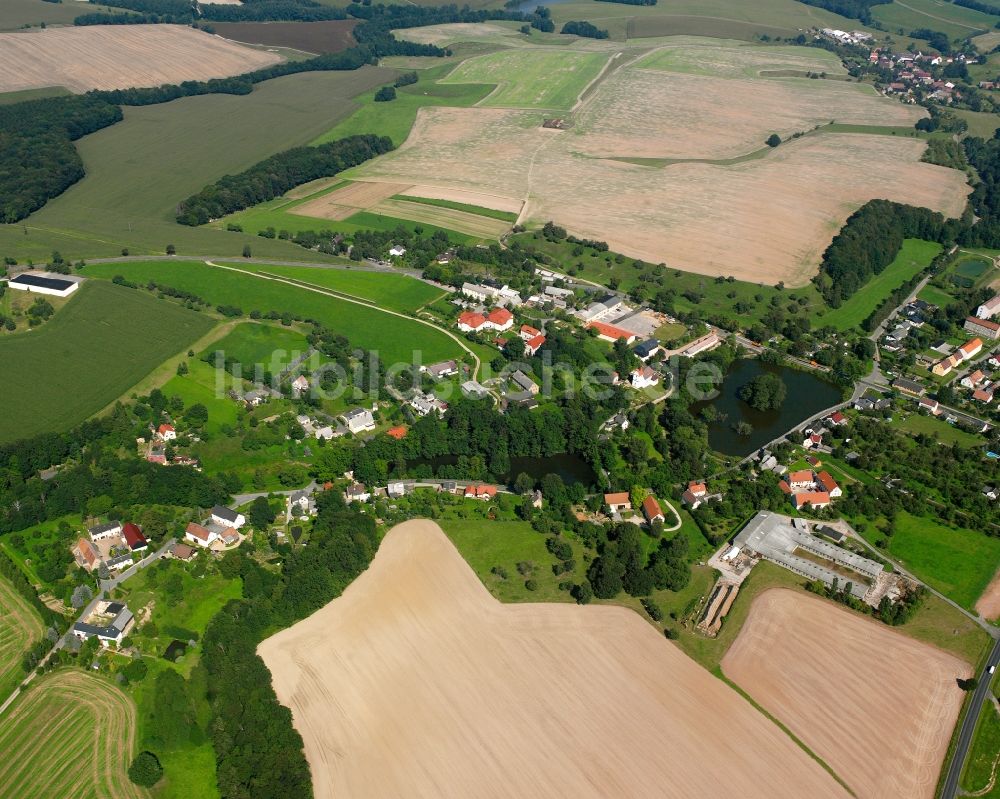 Luftbild Köttwitzsch - Dorfkern am Feldrand in Köttwitzsch im Bundesland Sachsen, Deutschland