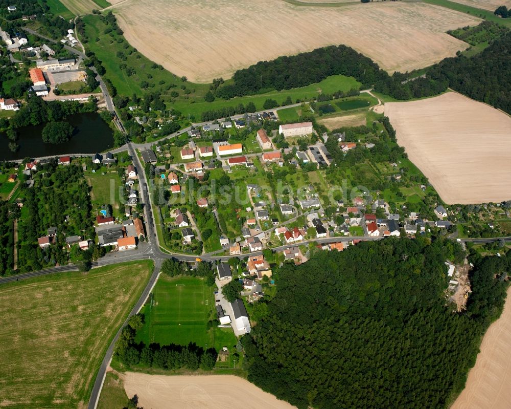 Luftaufnahme Köttwitzsch - Dorfkern am Feldrand in Köttwitzsch im Bundesland Sachsen, Deutschland