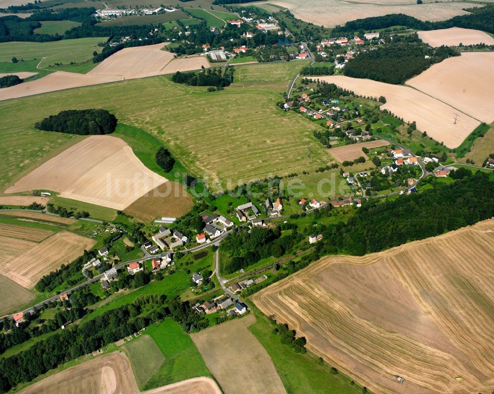 Köttwitzsch von oben - Dorfkern am Feldrand in Köttwitzsch im Bundesland Sachsen, Deutschland