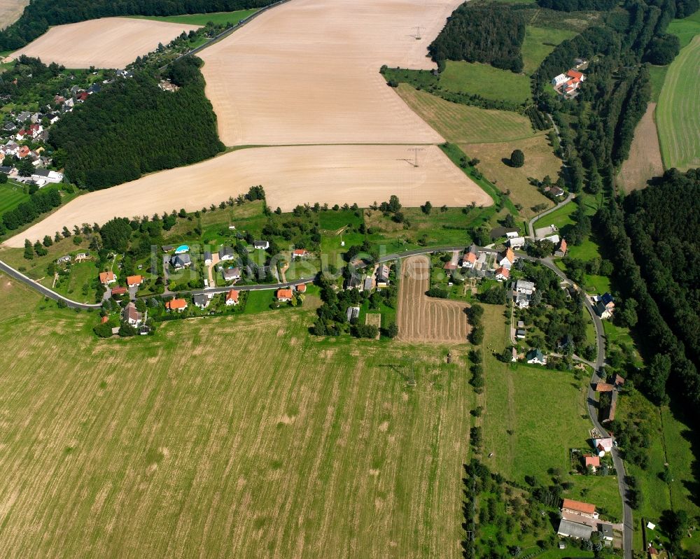 Köttwitzsch aus der Vogelperspektive: Dorfkern am Feldrand in Köttwitzsch im Bundesland Sachsen, Deutschland