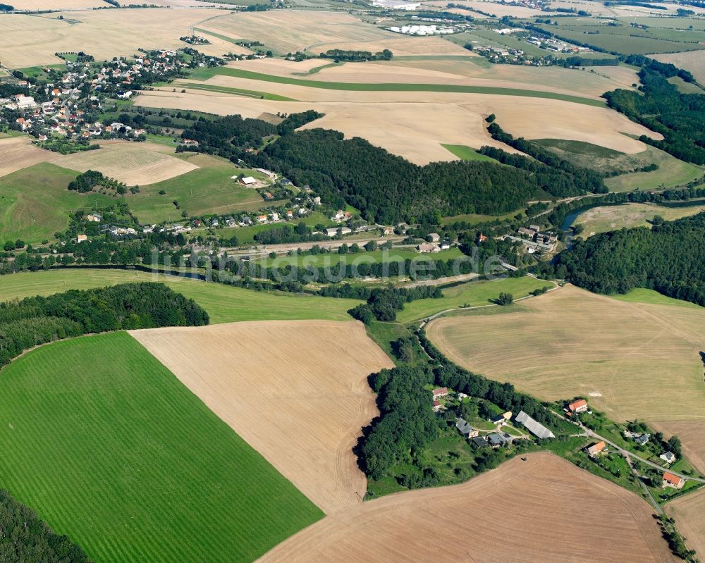 Luftaufnahme Kummersheim - Dorfkern am Feldrand in Kummersheim im Bundesland Sachsen, Deutschland